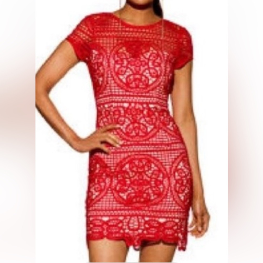 Boston Proper Vibrant Red and Cream Attire
